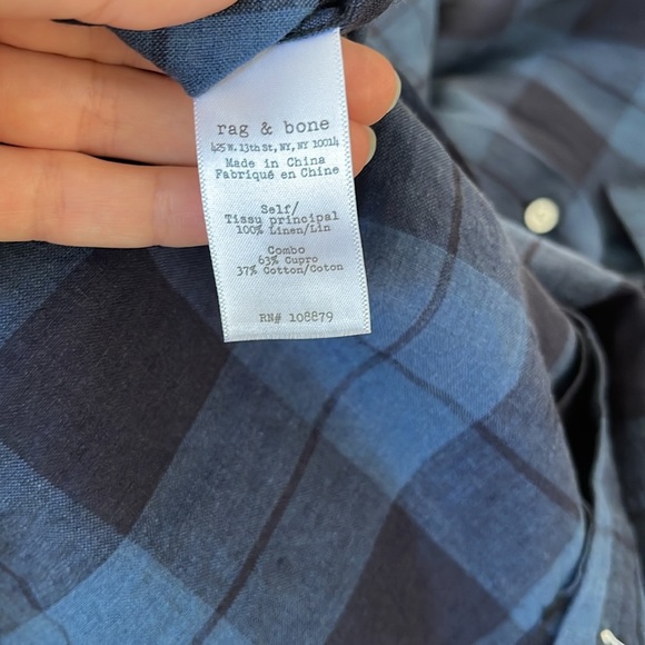 rag & bone classic fit button down linen shirt - Picture 12 of 15